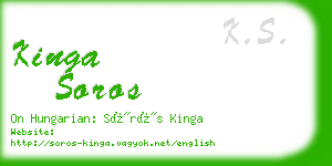 kinga soros business card