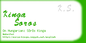kinga soros business card